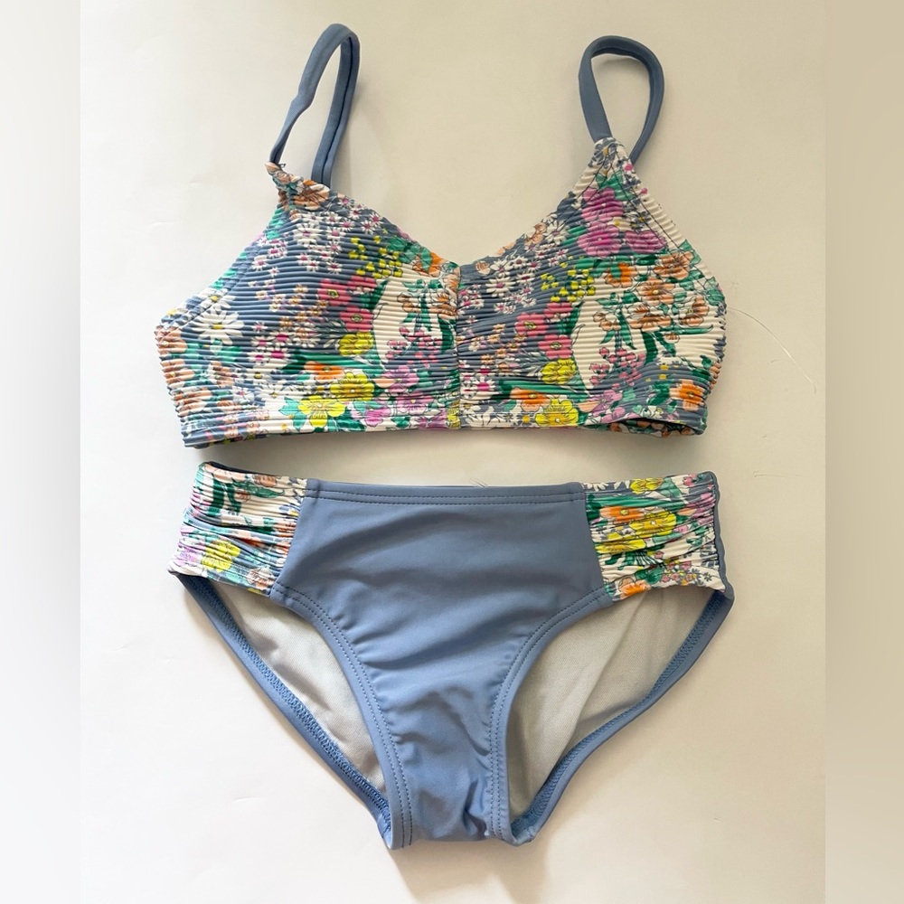 art class Blue Floral Girls' Two-Piece Swim Bikini